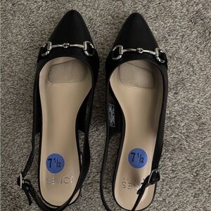 Anne Klein Black Slingback Heels